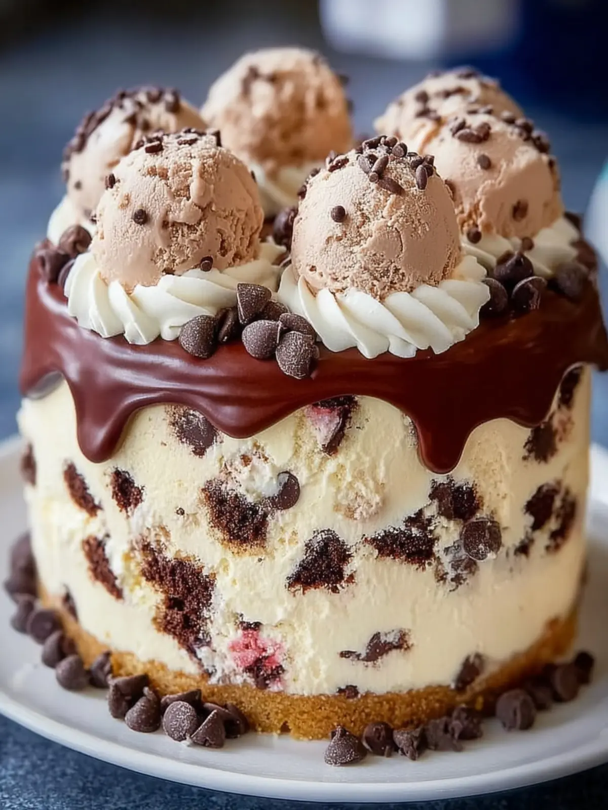 Decadent Chocolate Chip Ice Cream Cake First Image