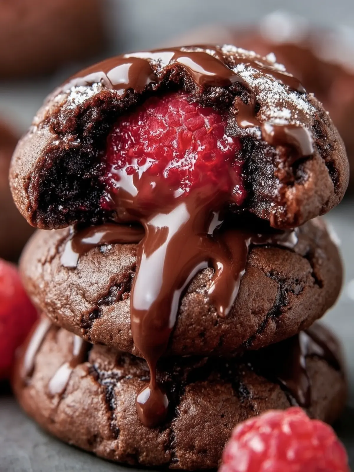 Dark Chocolate Raspberry Cookies First Image
