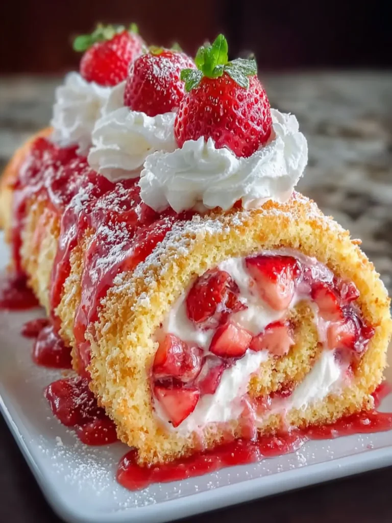 Strawberry Cream Cake Roll First Image