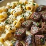 Creamy Rigatoni and Steak Bites First Image