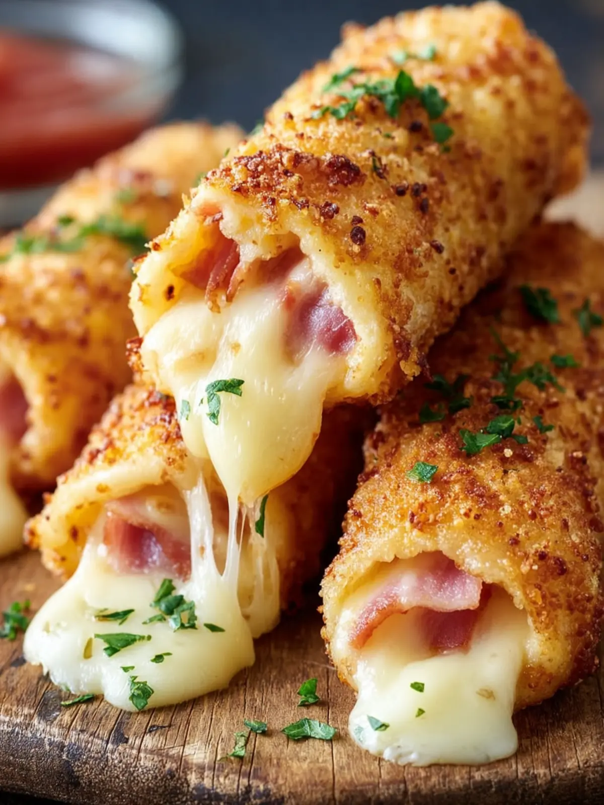 Crispy Ham and Cheese Rollups First Image