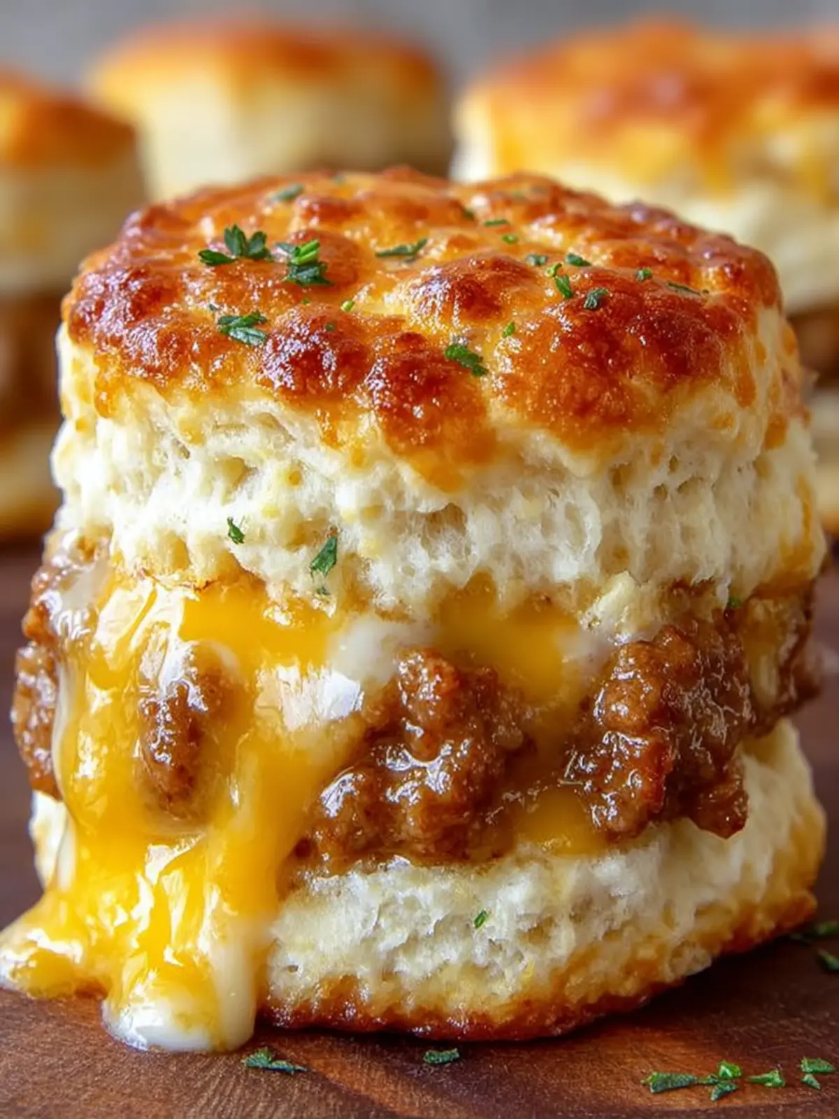 Savory Cheese and Sausage Biscuit First Image