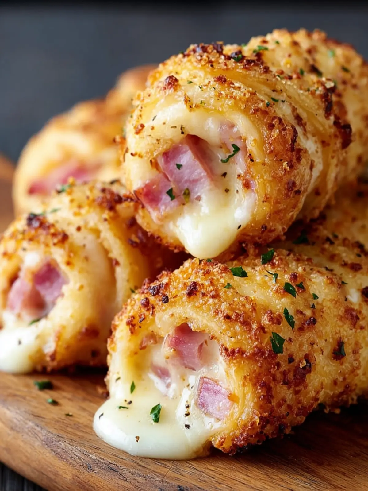 Crispy Ham and Cheese Rollups First Image