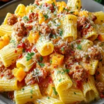 Creamy Rigatoni with Butternut Squash and Spicy Sausage First Image