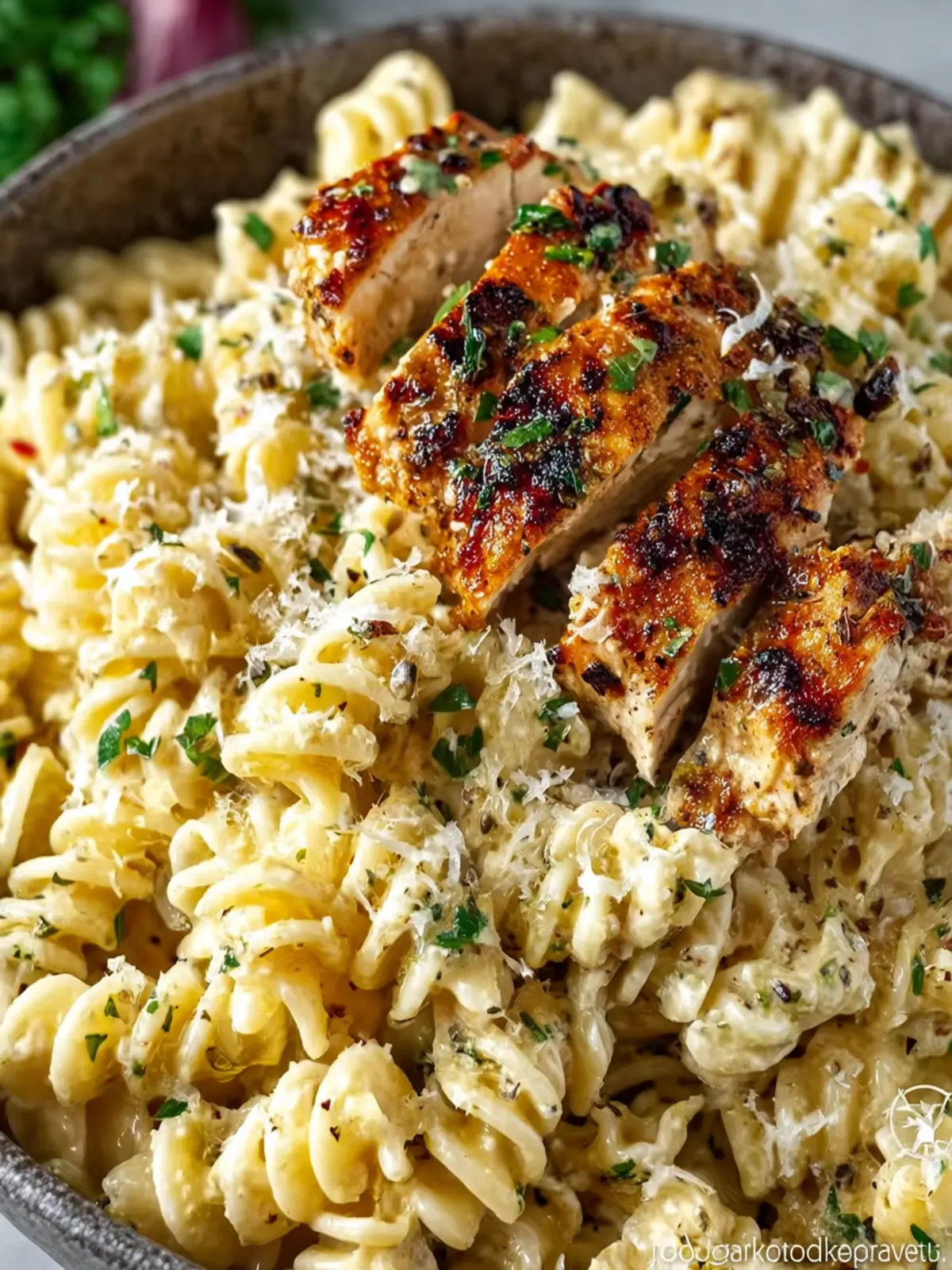 Garlic Parmesan Pasta with Chicken First Image