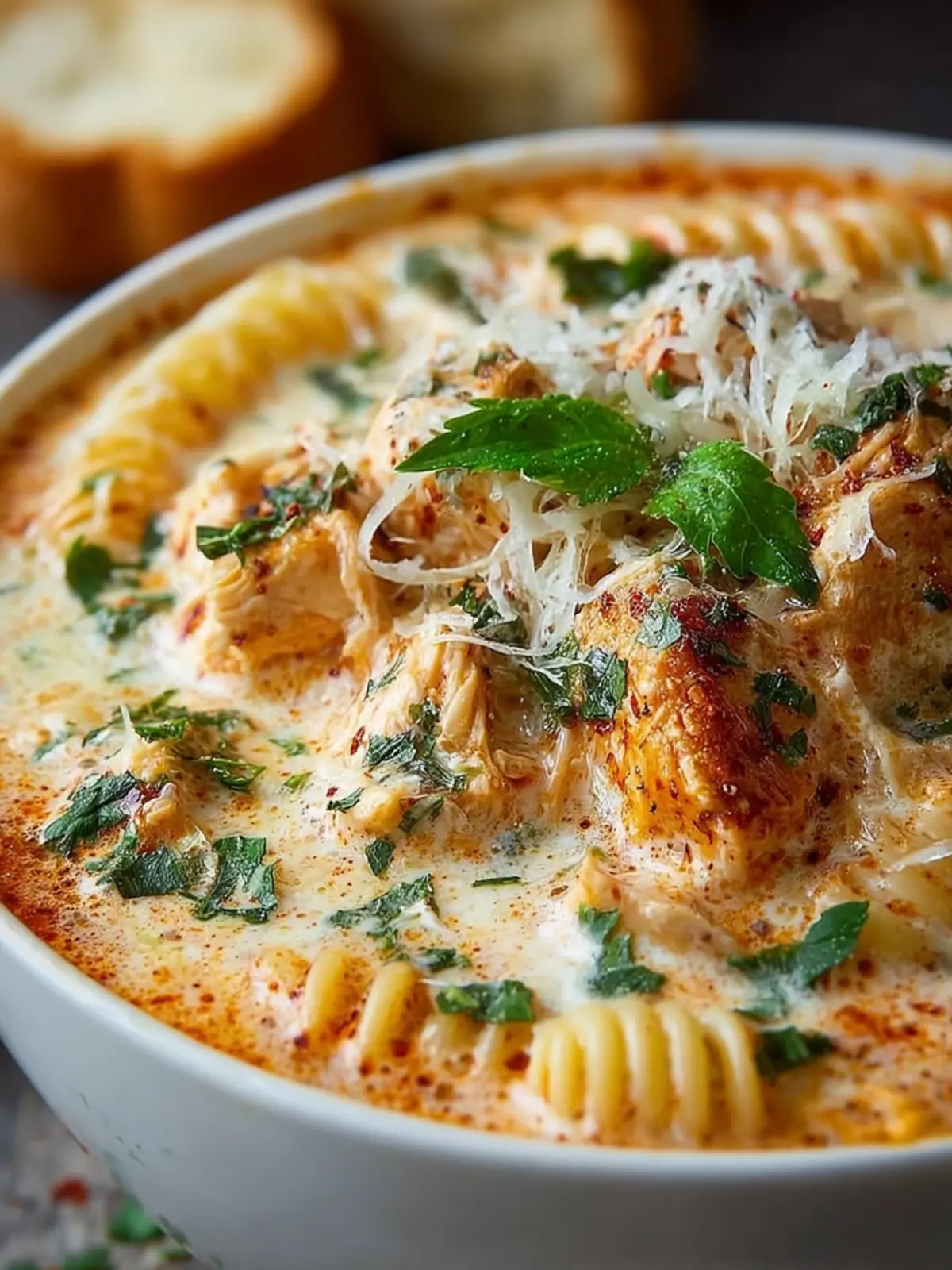 Slow Cooker Creamy Chicken Parmesan Soup First Image