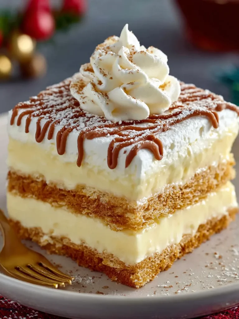 Irresistible Eggnog Eclair Cake for Holiday Cheer First Image