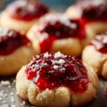 Christmas Thumbprint Cookies with Raspberry Jam First Image