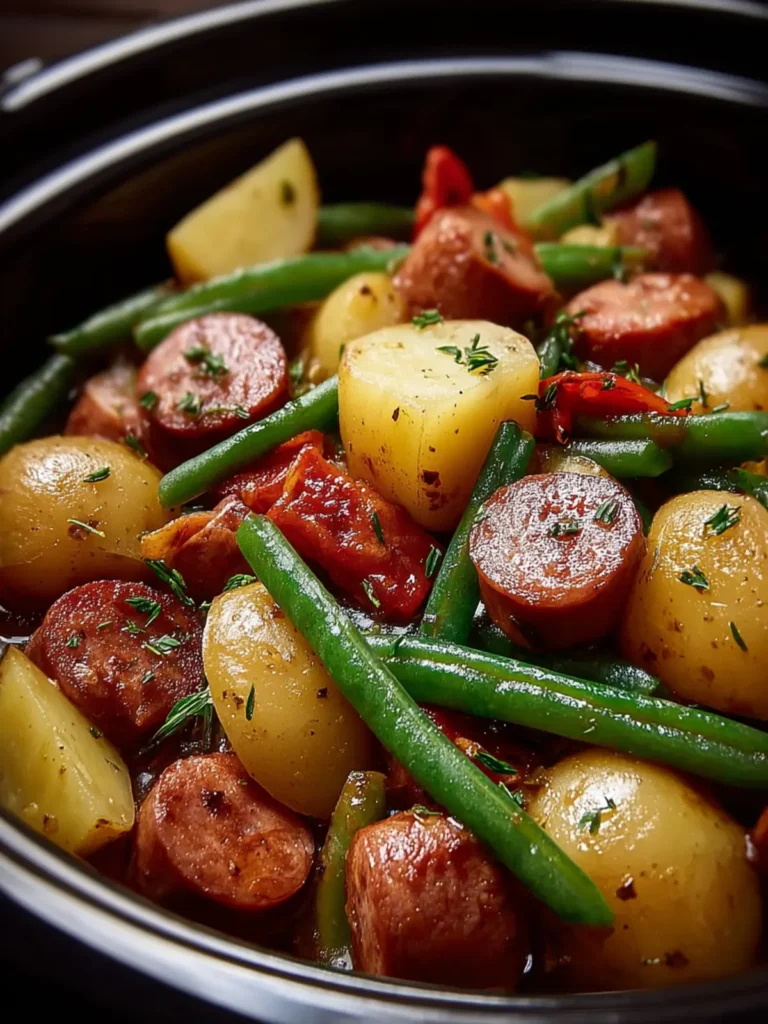 Comforting Crockpot Kielbasa Potatoes Green Beans Delight First Image