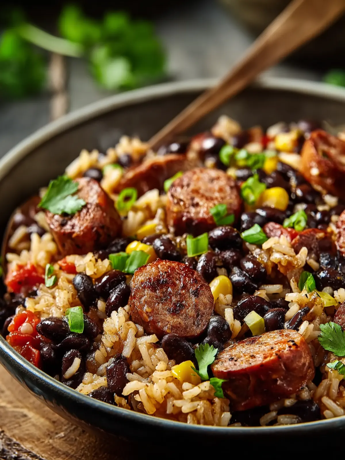 Quick and Hearty Black Beans, Sausage and Rice Skillet First Image