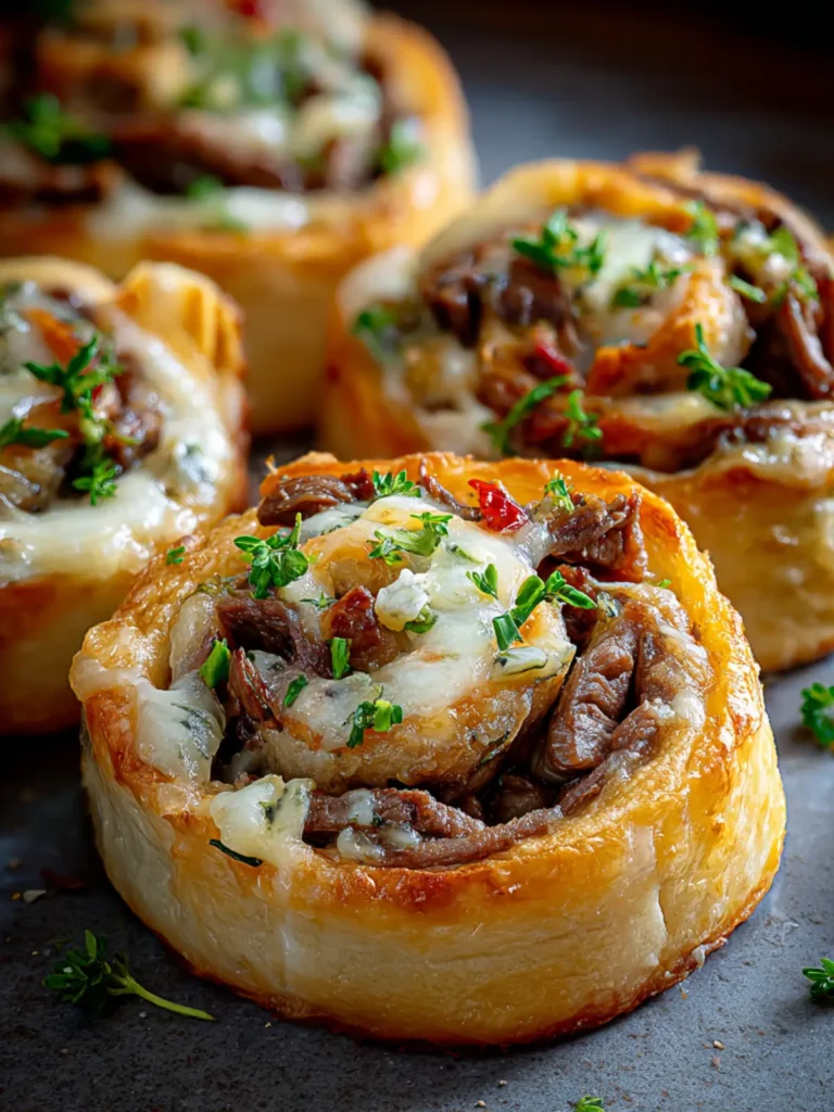 Irresistible Cheese Steak Pinwheels – Perfect Super Bowl Snack First Image