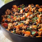 Sweet Potato Turkey Skillet with Black Beans, One Pan First Image