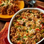 Brown Rice Casserole (with Sausage and Peppers) First Image