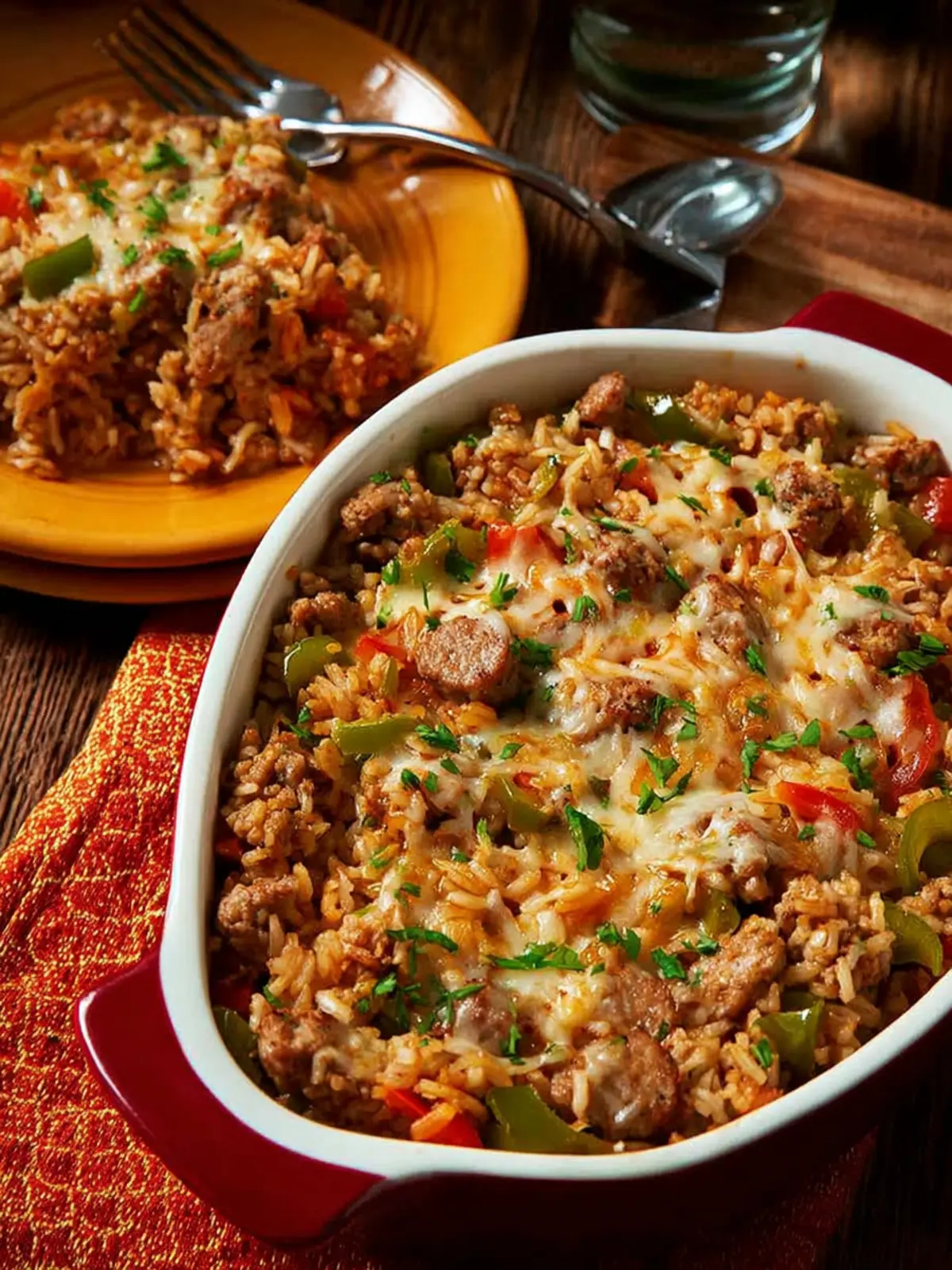 Brown Rice Casserole (with Sausage and Peppers) First Image