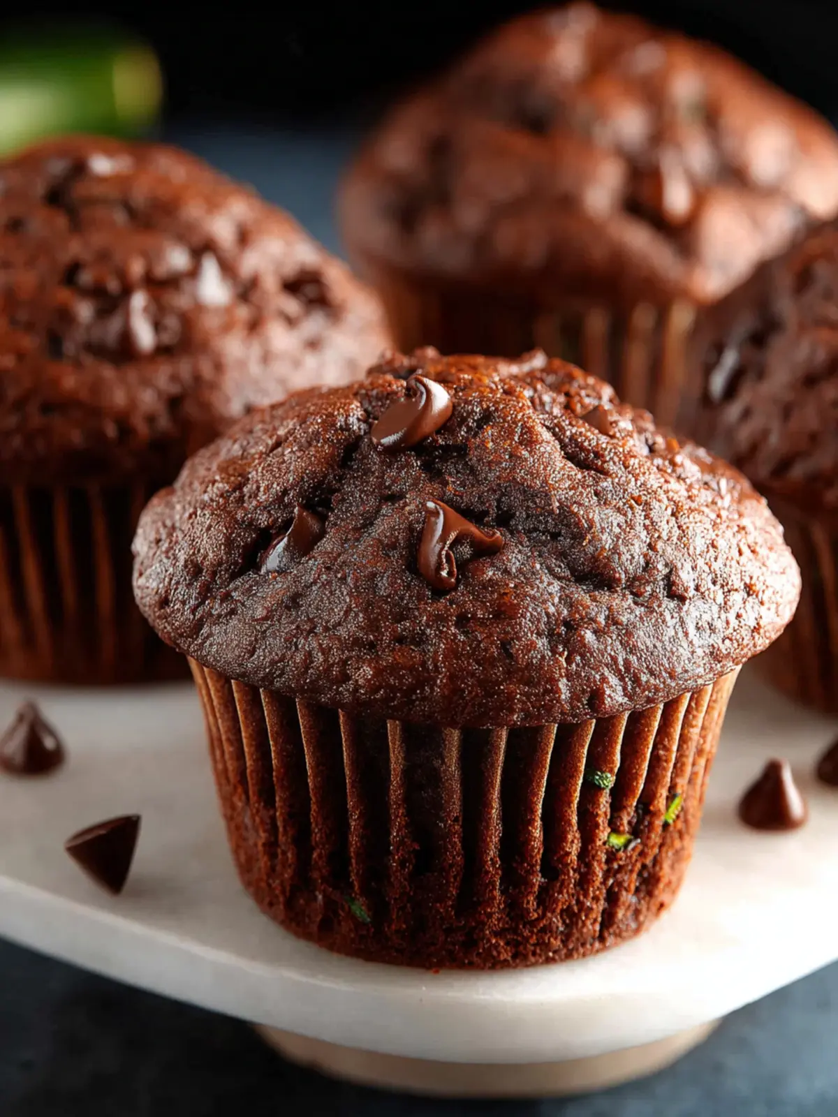 Chocolate Zucchini Muffins That Are Indulgently Moist