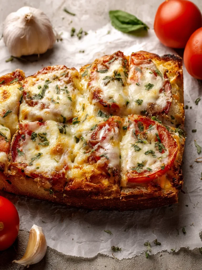 Garlic Butter Tomato Cheese Bread First Image
