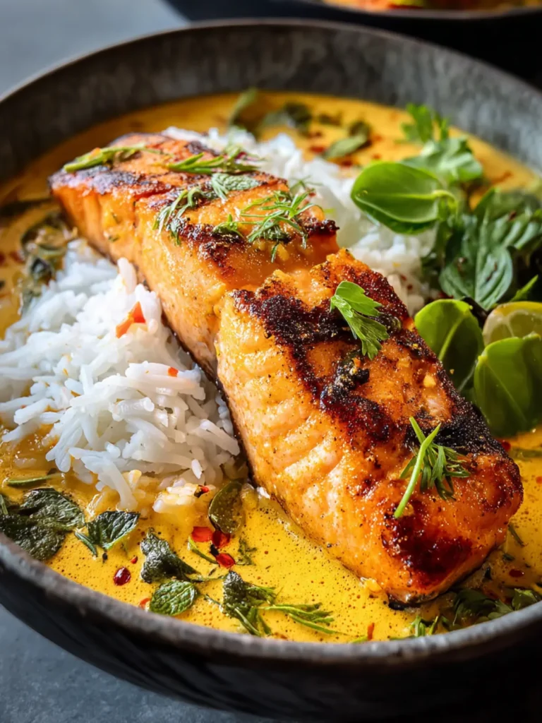 Irresistible Coconut Curry Salmon with Garlic Butter Recipe First Image