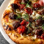 Lamb Sausage Pizza with Confit Tomatoes and Fennel First Image