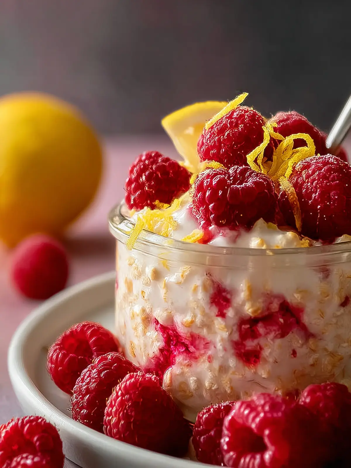 Lemon Raspberry Overnight Oats First Image