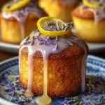 Mini Lemon Cakes With Lavender Glaze First Image