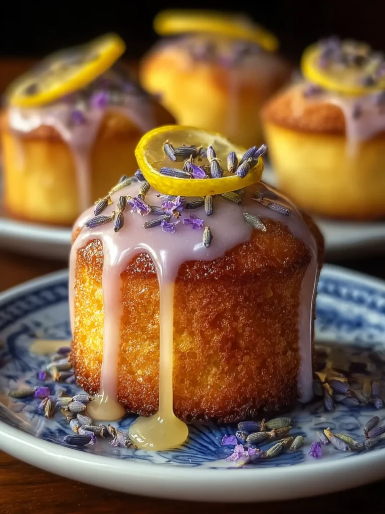 Mini Lemon Cakes With Lavender Glaze First Image
