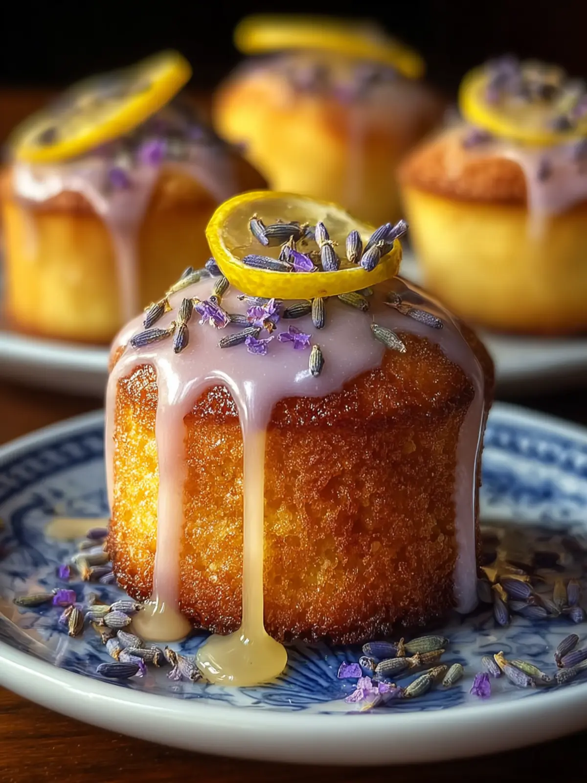 Mini Lemon Cakes With Lavender Glaze First Image