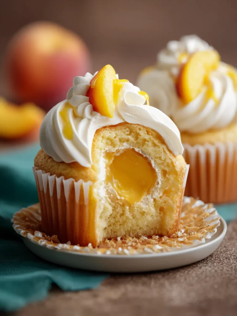 Peach Cream Cheese Cupcakes First Image