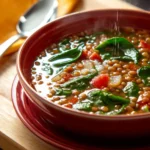 Vegetarian Lentil Spinach Soup First Image